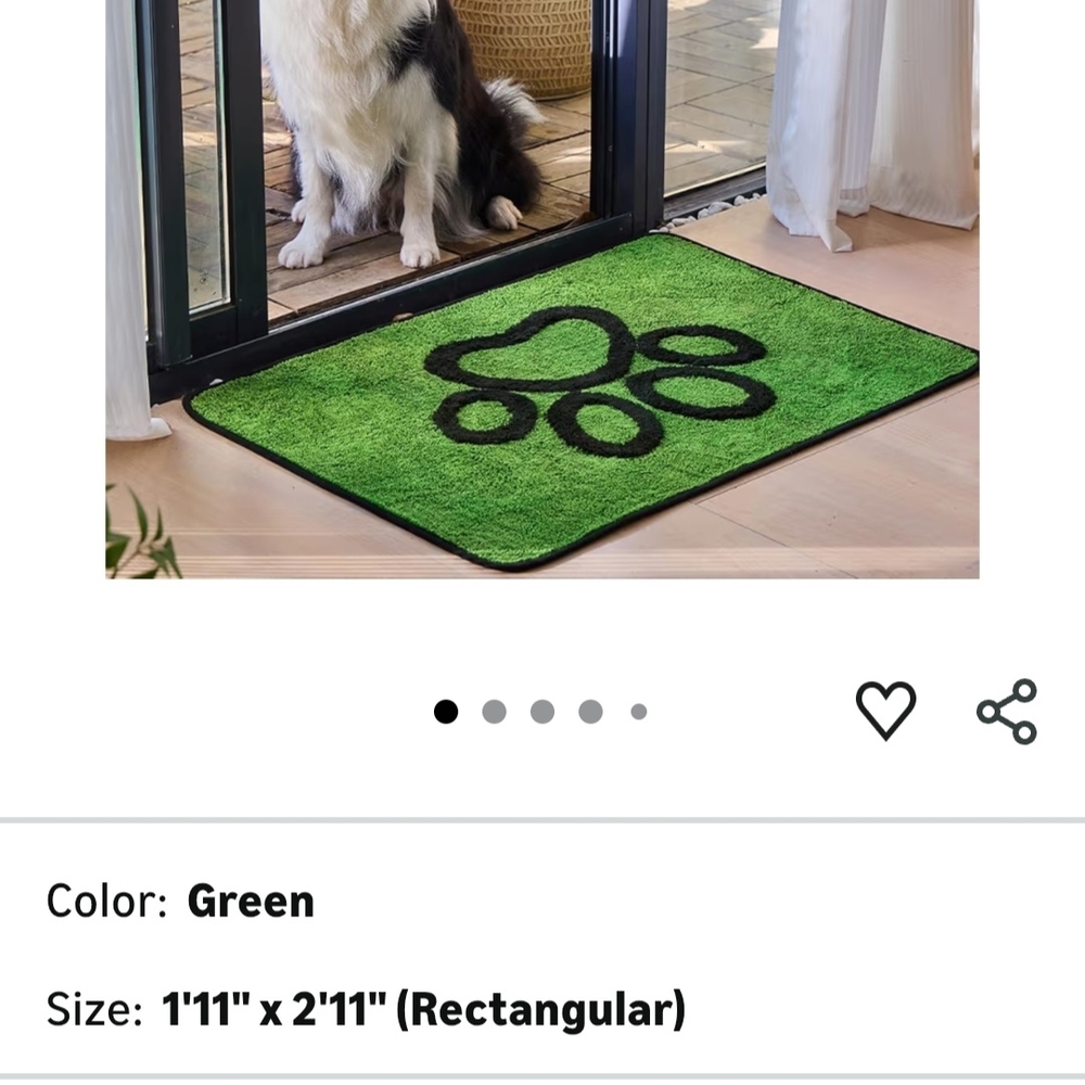 Qeils Dog Door Mat for Muddy Paws 35x24 (SET OF TWO)